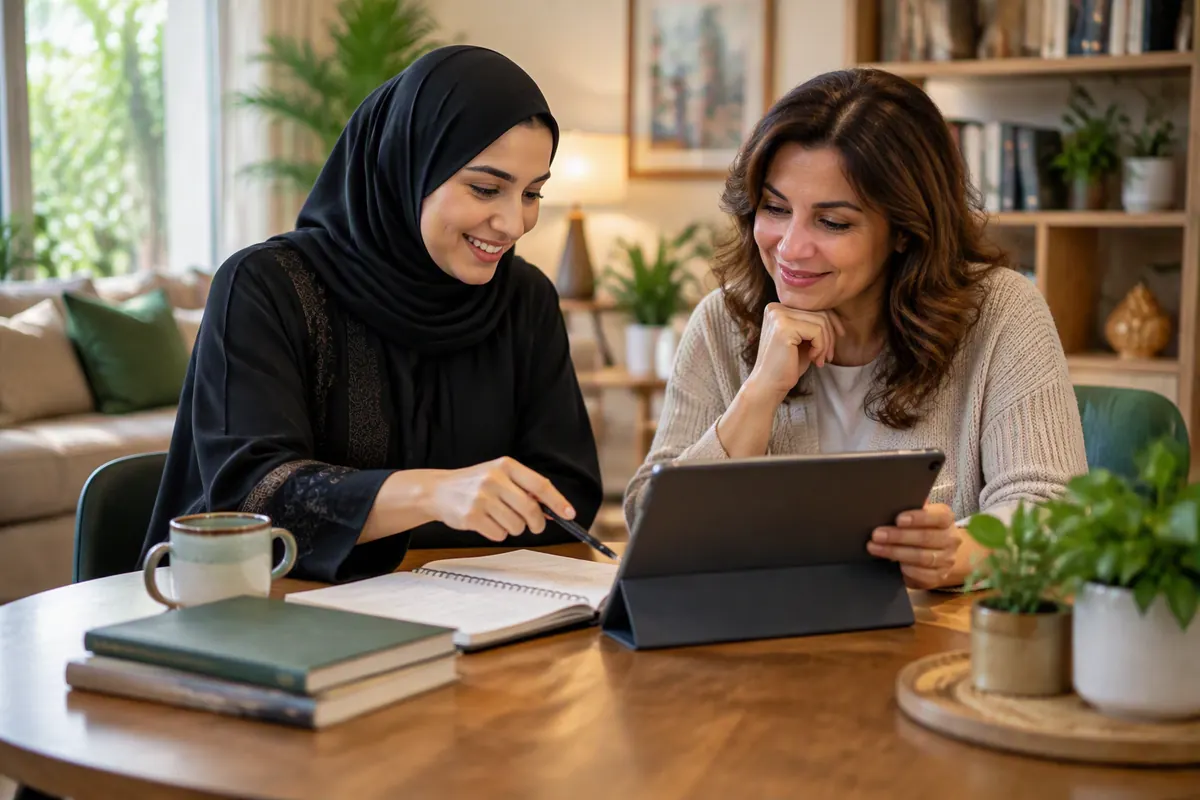 جلسة تواصل حقيقية بين ولية أمر ومختصة تعليمية لمناقشة احتياج الطالب